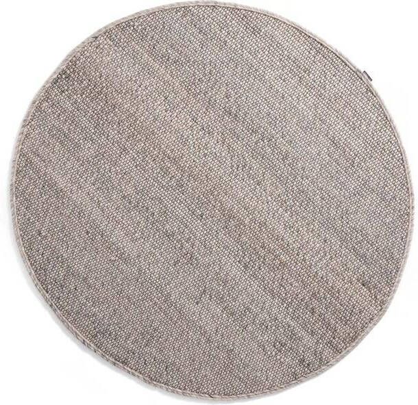 Nordic Weavers Rond wollen vloerkleed Lett lichtgrijs 120 cm rond