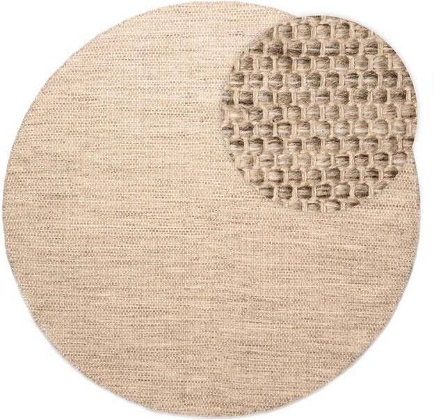 Nordic Weavers Rond wollen vloerkleed Ulstein naturel|grijs 250 cm