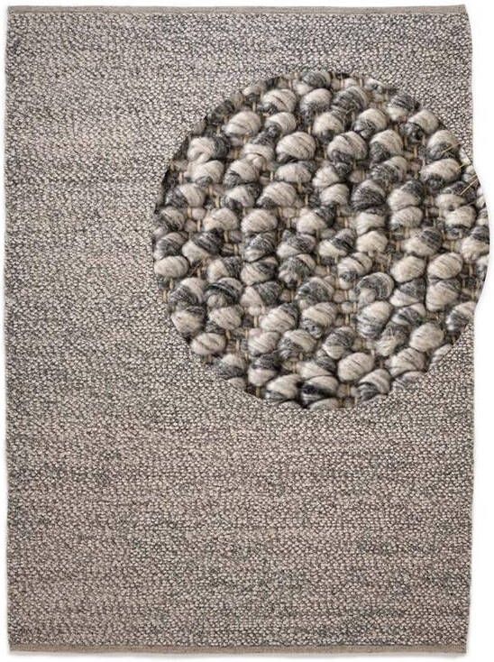 Nordic Weavers Wollen vloerkleed Agder grijs 160x230 cm
