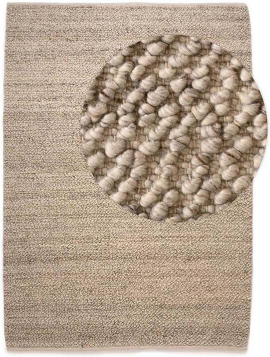 Nordic Weavers Wollen vloerkleed Agder lichtgrijs 240x340 cm