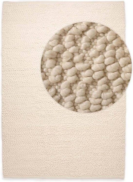 Nordic Weavers Wollen vloerkleed Agder wit 140x200 cm