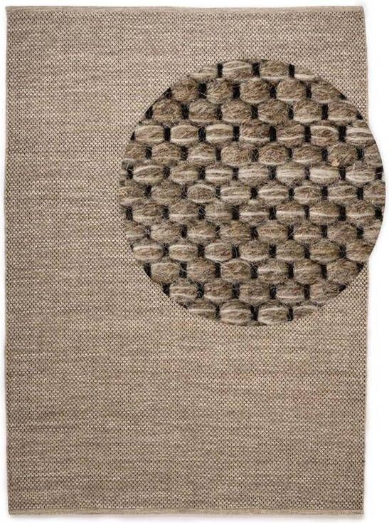 Nordic Weavers Wollen vloerkleed Odda grijs|taupe 140x200 cm
