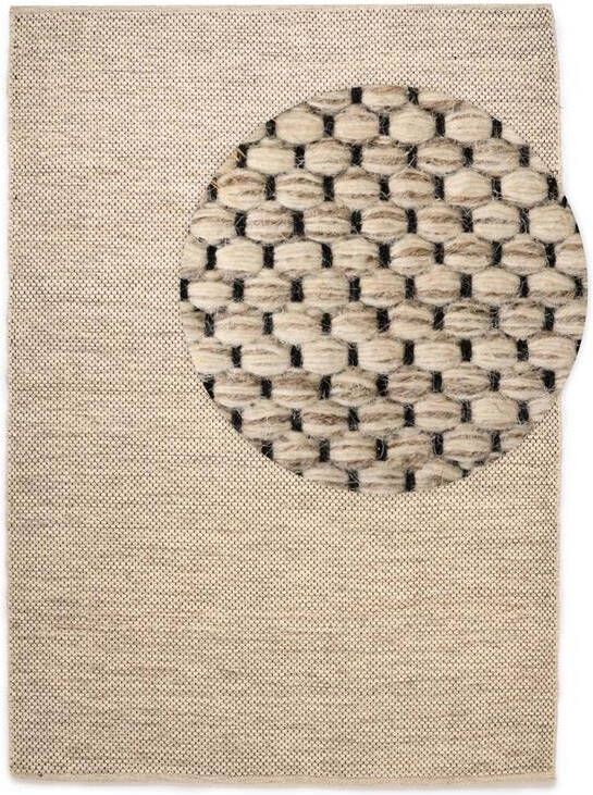 Nordic Weavers Wollen vloerkleed Odda wit|taupe 200x300 cm