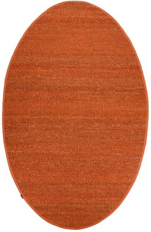 Nordic Weavers Wollen vloerkleed ovaal Lett cognac 122x183 cm