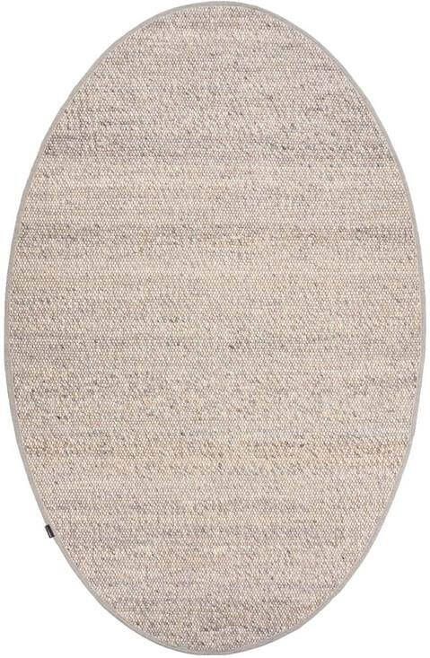 Nordic Weavers Wollen vloerkleed ovaal Lett lichtgrijs 122x183 cm