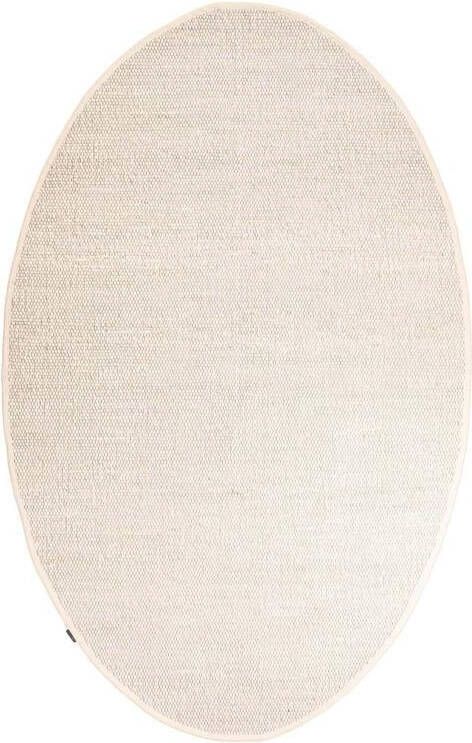 Nordic Weavers Wollen vloerkleed ovaal Lett wit 152x245 cm