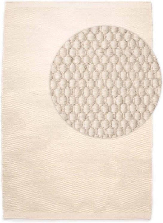 Nordic Weavers Wollen vloerkleed Ulstein wit 120x170 cm