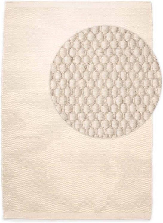 Nordic Weavers Wollen vloerkleed Ulstein wit 70x140 cm