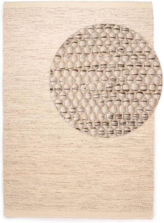 Nordic Weavers Wollen vloerkleed Ulstein wit|grijs 240x340 cm