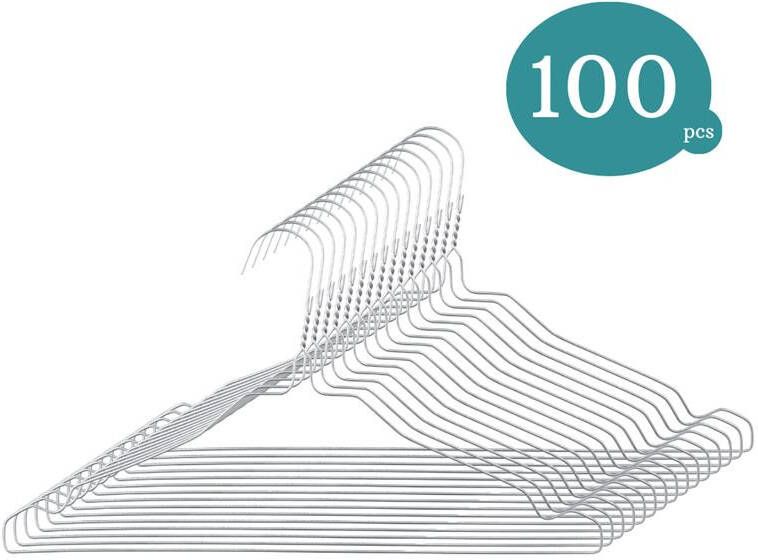 Nordix Kledinghangers set 100 stuks Metaal Draadhanger Kleerhangers
