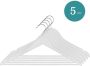 Nordix Kledinghangers Set 75 stuks Wit Hout Kleerhangers - Thumbnail 2