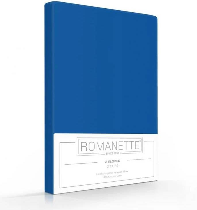 Overig Romanette Kussensloop Hotelsluiting Romanette Katoen kobalt blauw