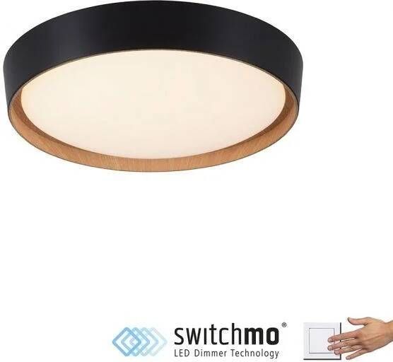 Paul Neuhaus Plafondlamp Milia Zwart Ø 40cm incl. Dimmer