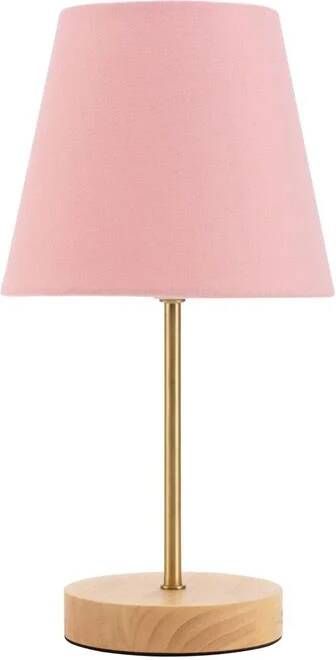 Pauleen Woody Rose Tafellamp hout|roze