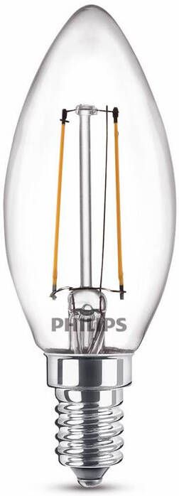 Philips LED Kaars Transparant 15 W E14 warmwit licht