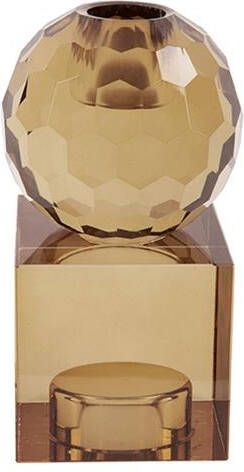 Present time Candle Holder Crystal Art Medium Squared