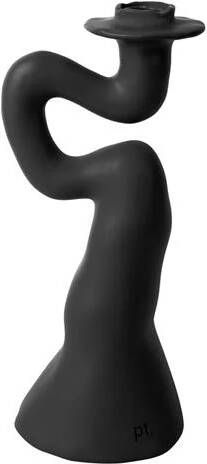 Present time Candleholder Organic Swirl large polyresin black