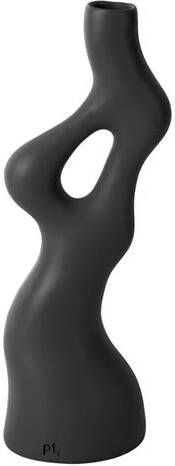 Present time Vase Organic Swirls polyresin black