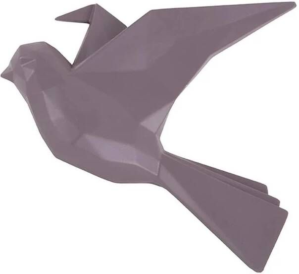 Present time Wandhanger Origami Bird Donkerpaars 25 3x4 6x20 7cm