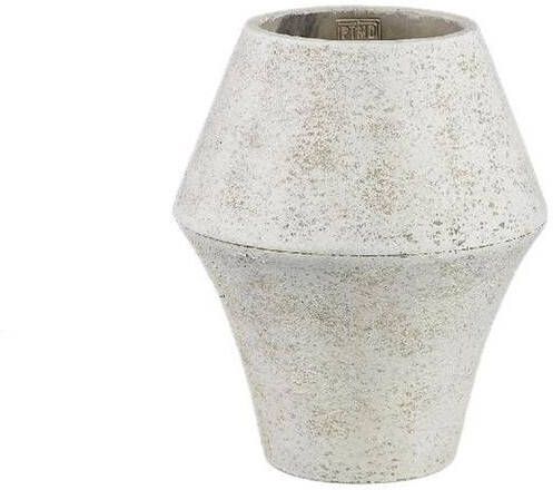 PTMD Bloempot Tink 25x25x30 cm Cement Wit