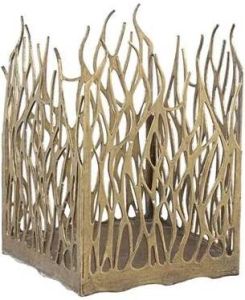 PTMD Dazzy Windlicht 12 x 12 x 17 cm Metaal Goud