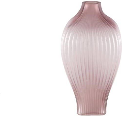 PTMD Halde Light Purple solid glass vase ribbed high