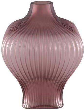 PTMD Halde Purple solid glass vase ribbed organic wide