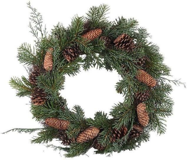 PTMD Kerstkrans Wreath 46x10x46 cm Polyester Bruin