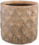 Ptmd Collection PTMD Melton Brown ceramic pot round L - Thumbnail 2