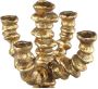 Ptmd Collection PTMD Reflo Gold poly candleholder for multiple candles - Thumbnail 2