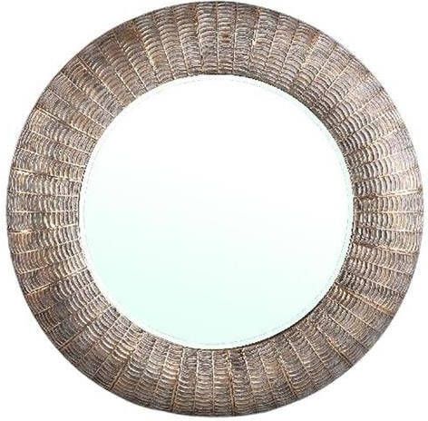 Ptmd Collection PTMD Arenza Gold iron mirror with stripes round