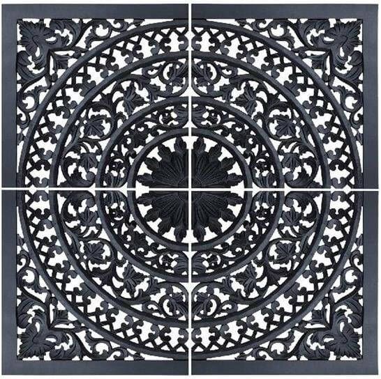 Ptmd Collection PTMD Akoulina Black MDF antique carved wallpanel 4 pcs