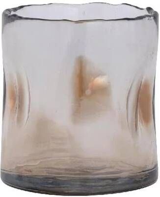 PTMD Windlicht Alyson 10x10x11 cm Glas Bruin