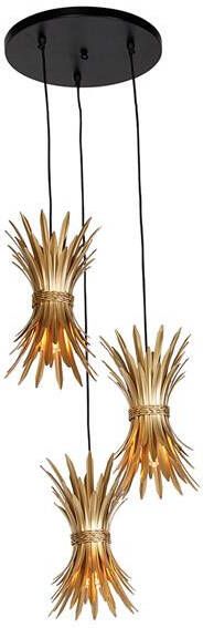 QAZQA Art Deco hanglamp goud 3-lichts Wesley
