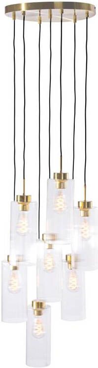QAZQA Art Deco hanglamp goud met glas 7-lichts Laura