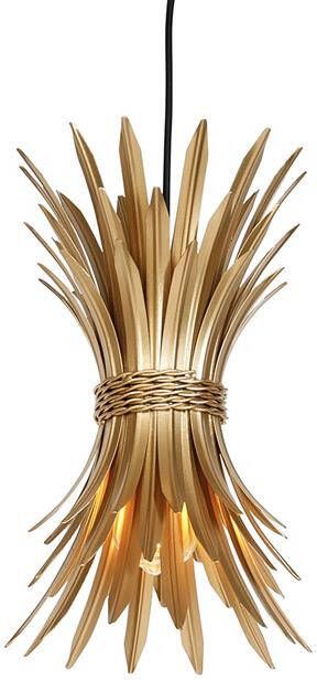 QAZQA Art Deco hanglamp goud met zwart Wesley
