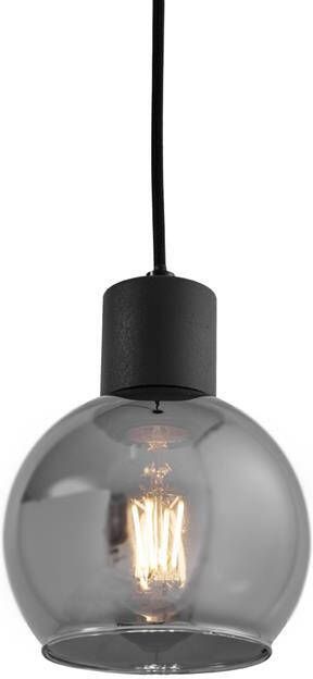 QAZQA Art Deco hanglamp zwart met smoke glas Vidro