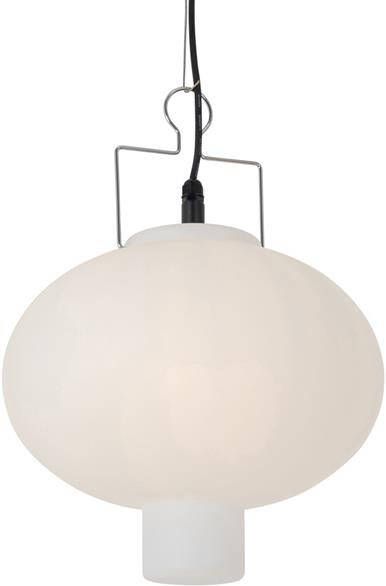 QAZQA Buiten hanglamp wit 35 cm met stekker IP44 Pion