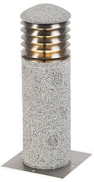 QAZQA Buitenlamp graniet met grondpin en kabelmof 40cm IP55 Happy
