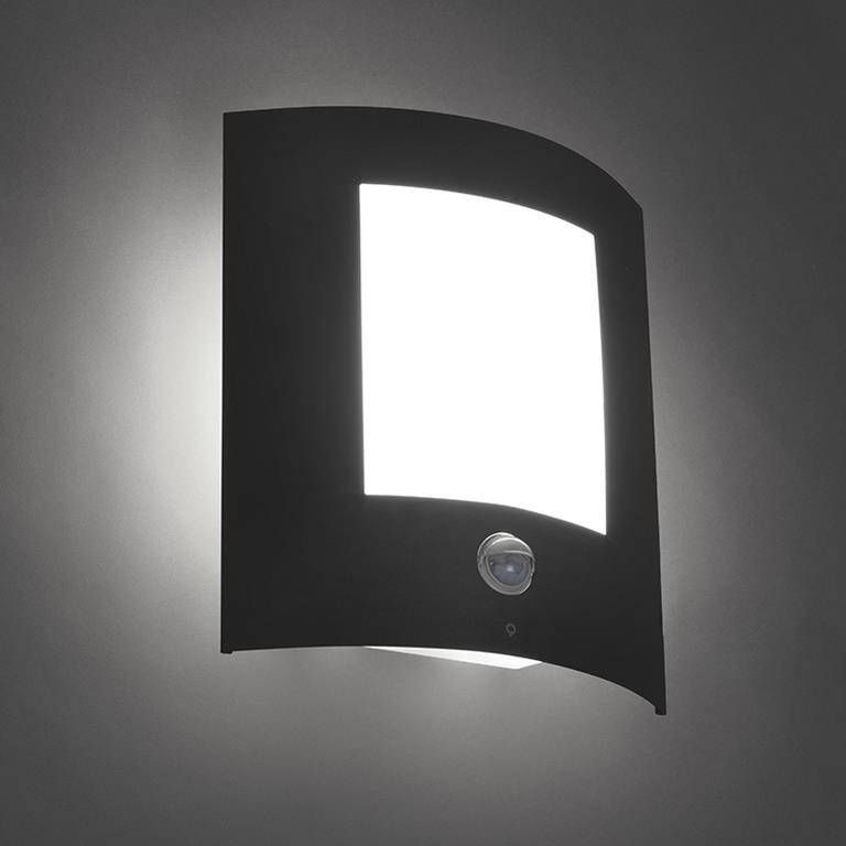QAZQA Buitenwandlamp antraciet met bewegingssensor IP44 Emmerald 1