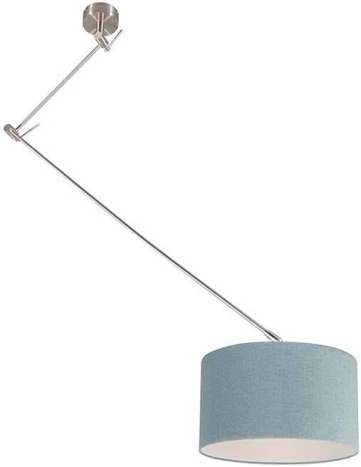 QAZQA Moderne hanglamp staal met kap mineraal 35 cm Blitz