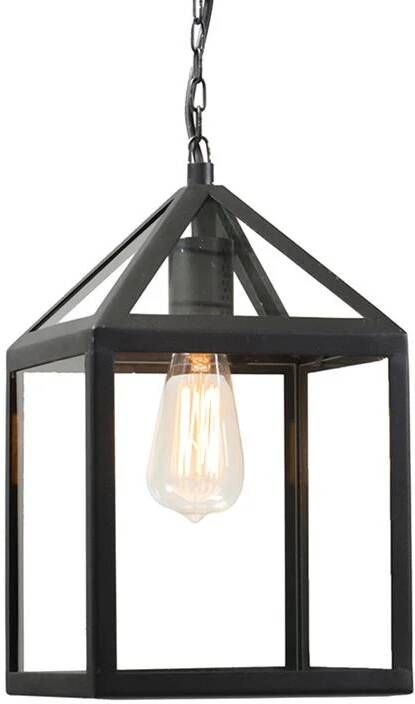 QAZQA Industriële buiten hanglamp zwart IP23 Amsterdam