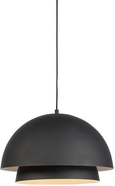 QAZQA Scandinavische hanglamp zwart met wit 2-laags Claudius
