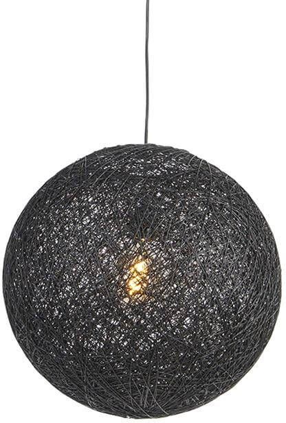 QAZQA Hanglamp zwart 45 cm Corda