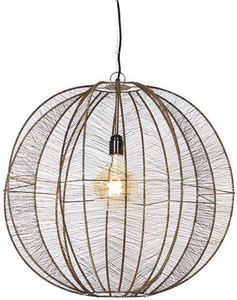 QAZQA Industriële hanglamp brons met zwart 60 cm Dong