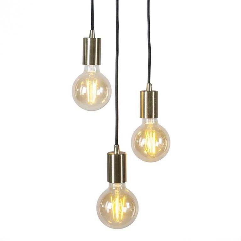 QAZQA Art deco hanglamp goud 3-lichts Facil