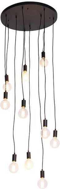 QAZQA Moderne hanglamp zwart 60 cm 10-lichts Facil