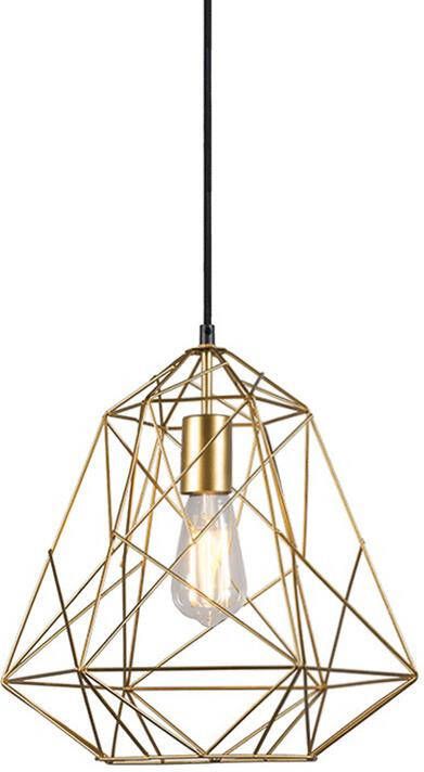 QAZQA Industriële hanglamp goud Framework Basic