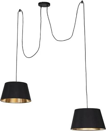 QAZQA Moderne hanglamp zwart Lofty