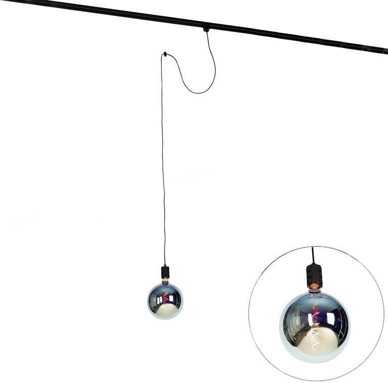 QAZQA Hanglamp met rail ophanging zwart incl. LED G200 Cavalux
